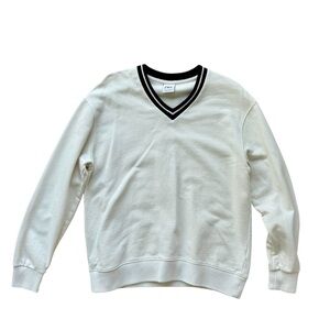 Zara Man V-Neck Sweater, Ivory - Size M